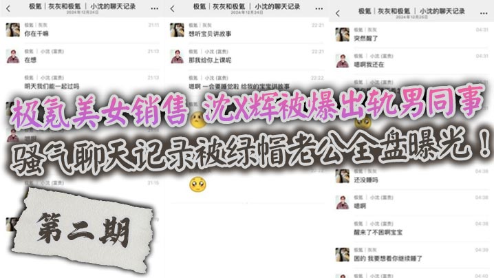极氪美女销售沈X辉被爆出轨男同事骚气聊天记录被绿帽的老公全盘曝光