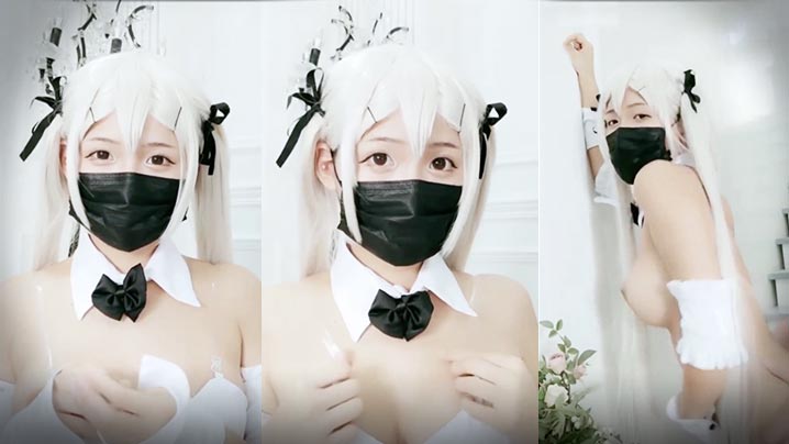 白发性感可爱妹妹自己动的