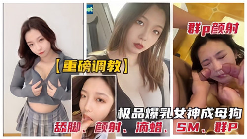 重磅调教群P颜射极品爆乳女神成母狗